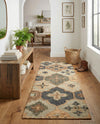 Benares Handwoven Jute Collection Area Rug - Ganges Runner Blue and Green  lifestyle 61