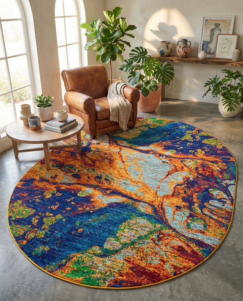 Caribbean Cove Collection Area Rug -  Bequia Oval Multi  lifestyle 51