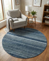 Jewel Oasis Collection Area Rug - Sapphire (Blue) Round Blue  lifestyle 74