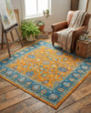 Casablanca Tapestry Collection Area Rug -  Marrakech (Sunshine Yellow) Square Sunshine Yellow  lifestyle 21