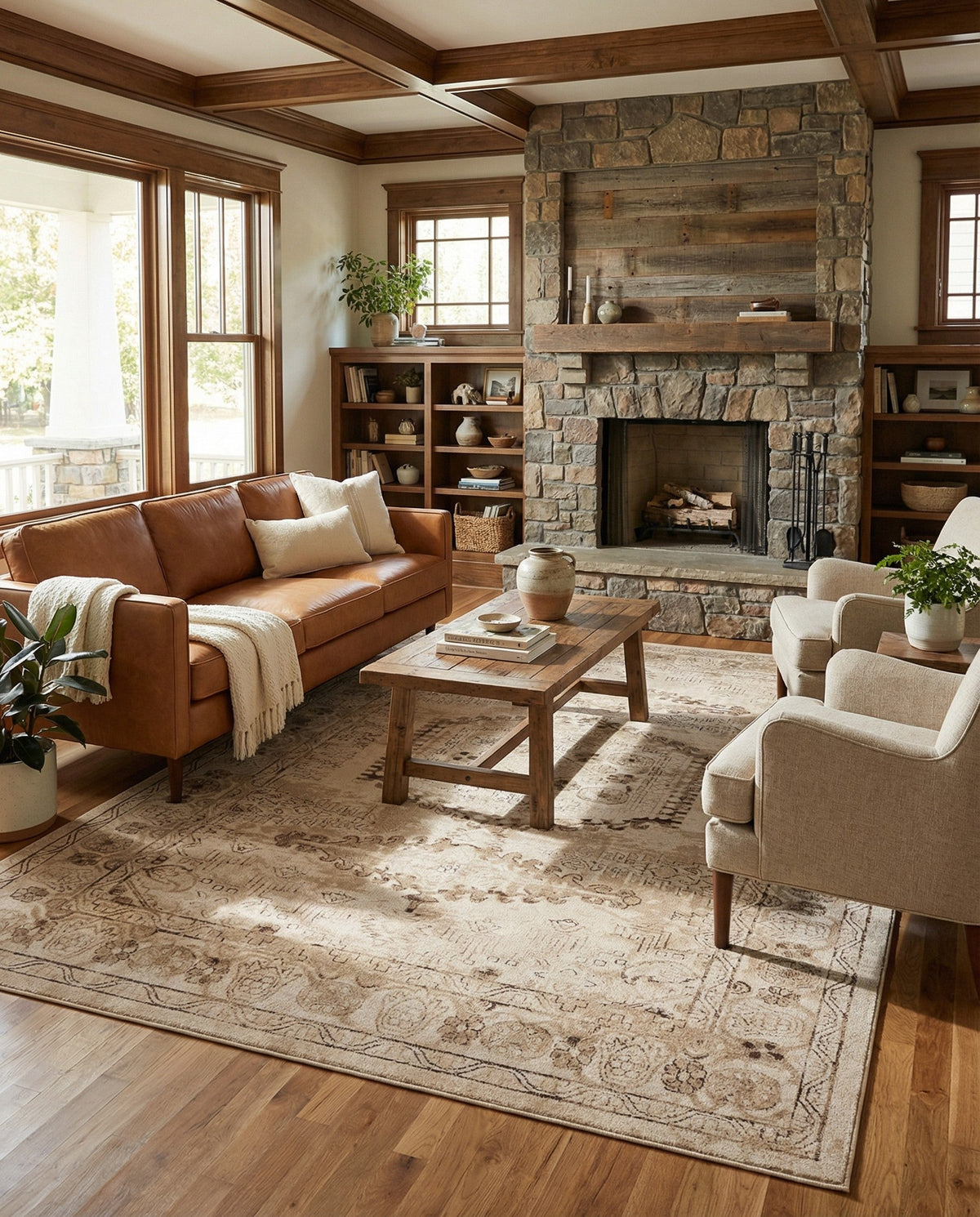 Eden Oasis Collection Area Rug -  Refuge (Beige) Rectangle Beige  lifestyle 14