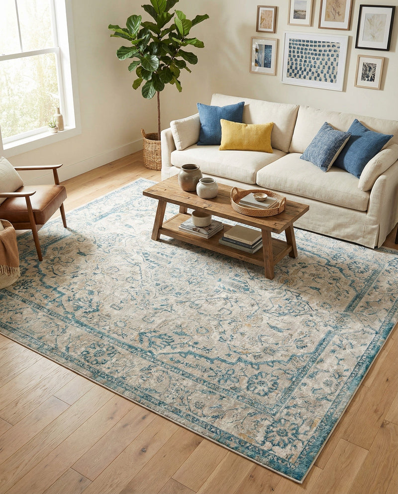 Seville Stripes Collection Area Rug - Cadiz (Light Gray) Rectangle Light Gray  lifestyle 25