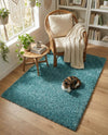 Cozy Comfort Shag Collection Area Rug - Haven (Turquoise) Rectangle Turquoise  lifestyle 27