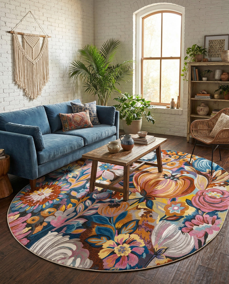 Meadow Breeze Collection Area Rug -  Daffodil Oval Multi  lifestyle 63