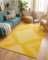 Seychelles Stripes Collection Area Rug - Mahe (Yellow) Rectangle Yellow  lifestyle 6