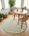 Seaside Stripes Collection Area Rug - Cabana (Green) Round Green  lifestyle 49