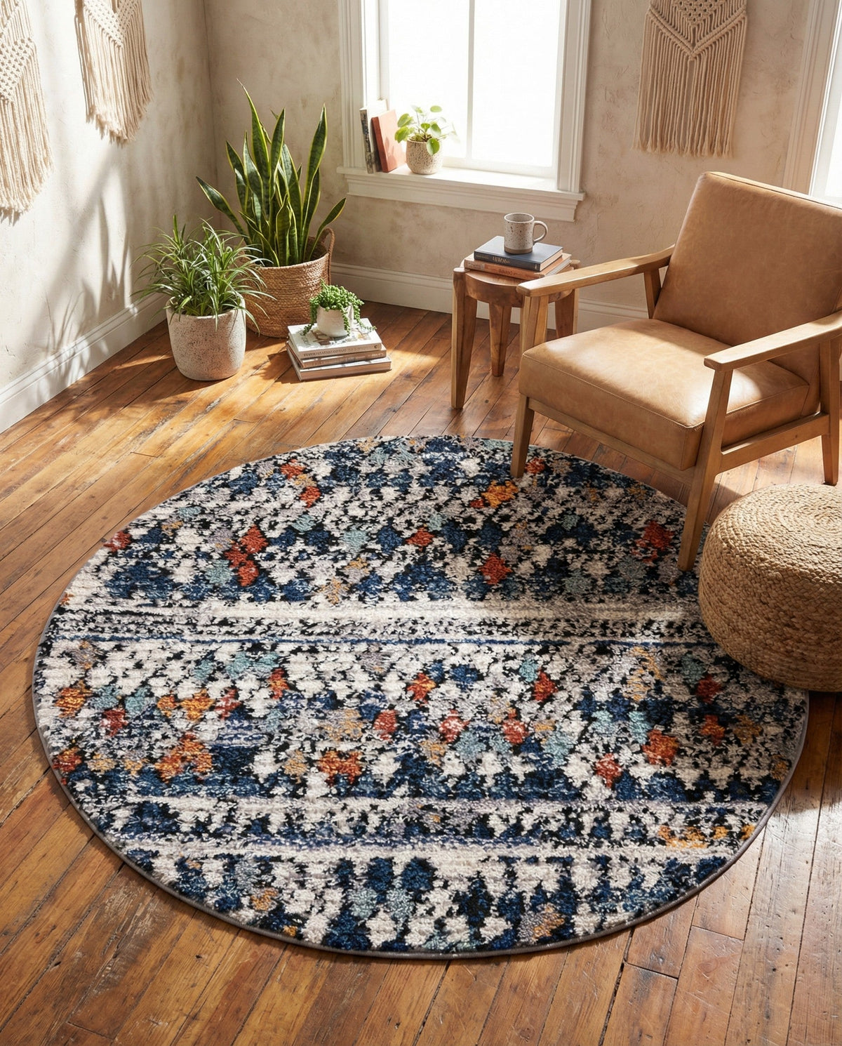 Tangier Treasures Collection Area Rug -  Marrakech Round Multi  lifestyle 153
