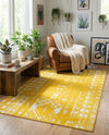 Brighton Stripes Collection Area Rug - Sussex (Yellow) Rectangle Yellow  lifestyle 12