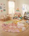 Wonder Tykes Collection Area Rug -  Flutter Round Multi  lifestyle 29