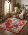 Eden Oasis Collection Area Rug -  Tranquility (Burgundy) Rectangle Burgundy  lifestyle 16