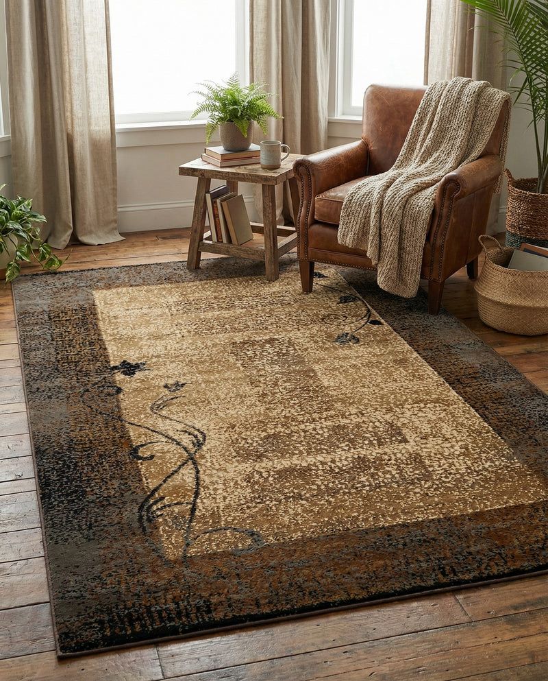 Bistro Lounge Collection Area Rug -  Affogato Rectangle Beige  lifestyle 22