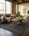 Marrakech Lattice Collection Area Rug - Medina (Black) Rectangle Black  lifestyle 8