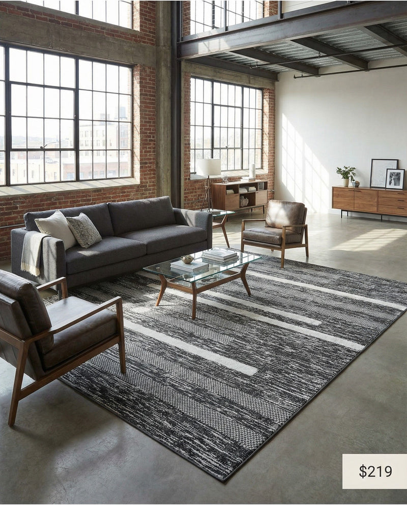 Cathedral Elegance Collection Area Rug - Chapel Rectangle Black  lifestyle 41