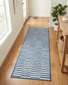 Seaside Stripes Collection Area Rug - Cabana (Blue) Runner Blue  lifestyle 65