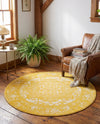 Georgetown Rugs Collection Area Rug - Dupont (Yellow) Round Yellow  lifestyle 52