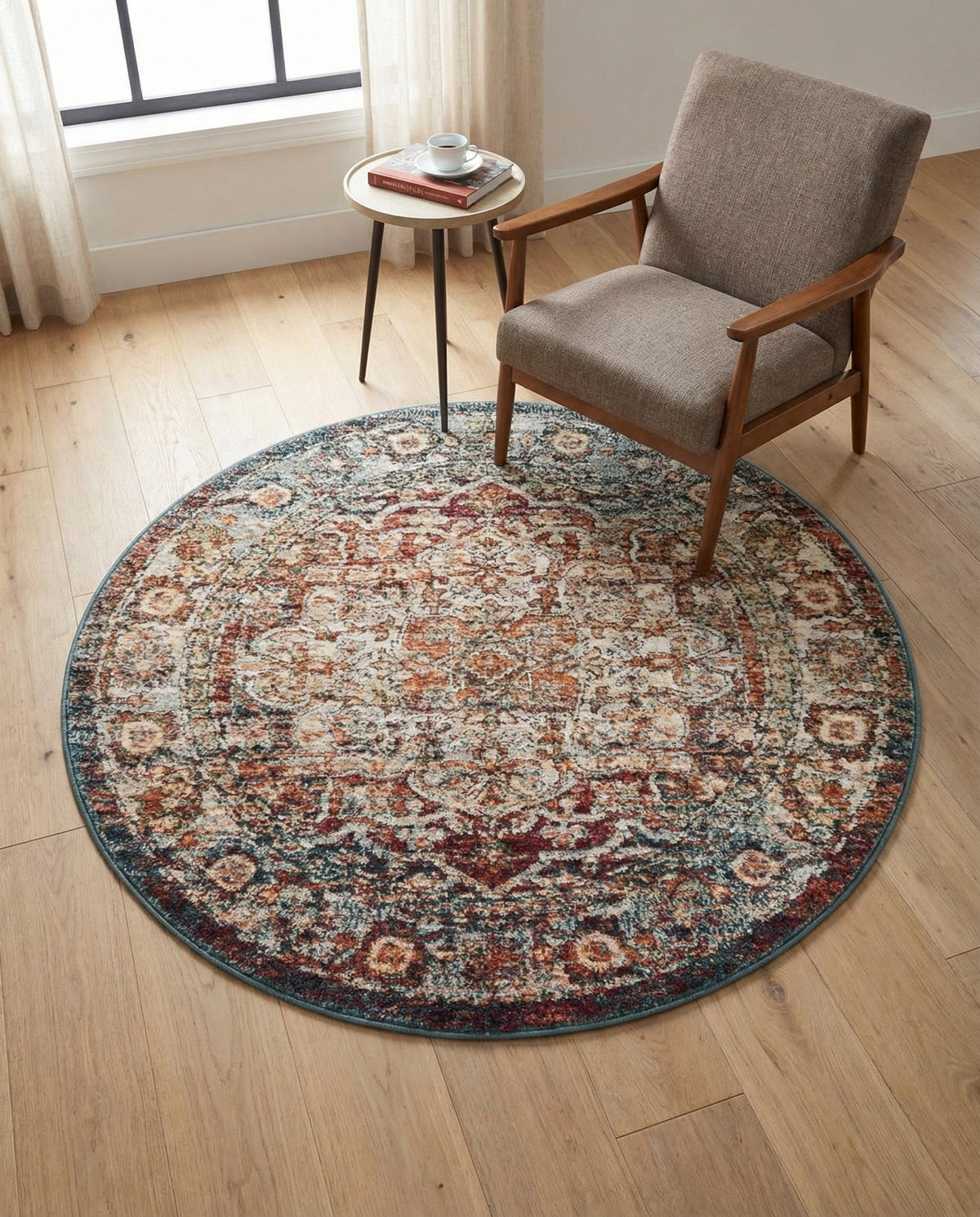 Savannah Soiree Collection Area Rug -  Everglade (Multi) Round Multi  lifestyle 105