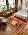 Tabriz Tapestries Collection Area Rug - Azerbaijan (Terracotta) Rectangle Terracotta  lifestyle 6