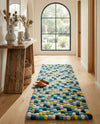 Woolen Sphere Collection Area Rug - Orbsburg (Blue) Runner Blue  lifestyle 56