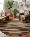 Autumn Meadow Collection Area Rug -  Duskridge Round Brown  lifestyle 77