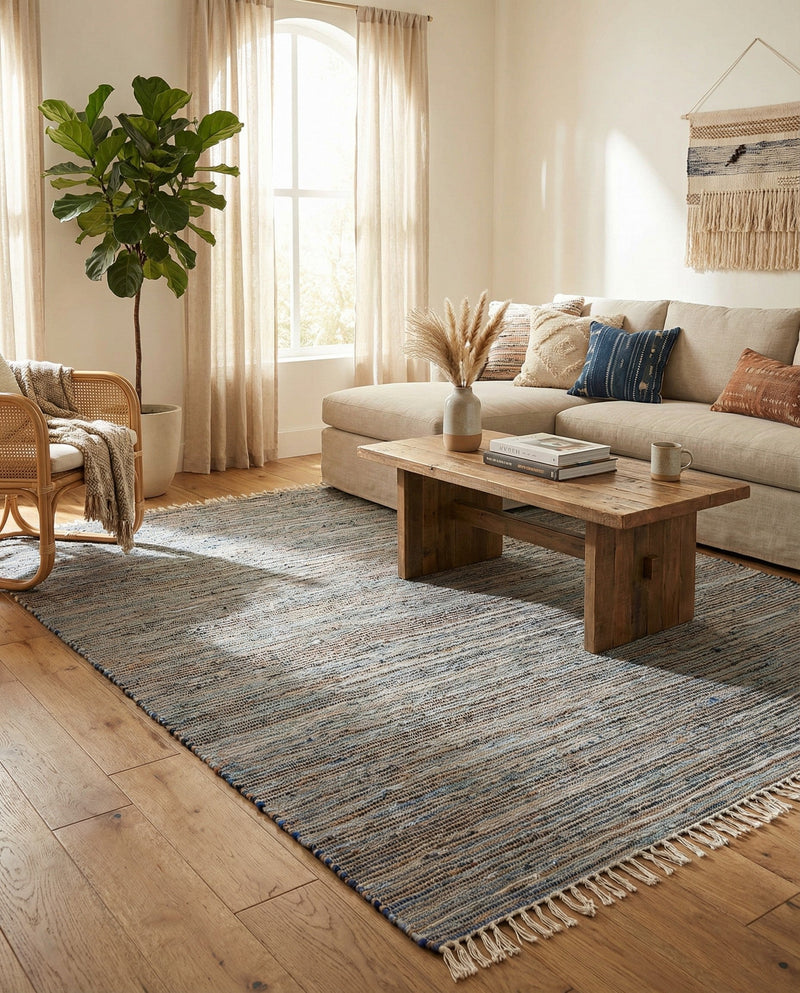 Osian Looms Collection Area Rug - Capri Rectangle Blue  lifestyle 35