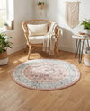 Adriana Terrace Collection Area Rug - Capri (Rose) Round Rose  lifestyle 55