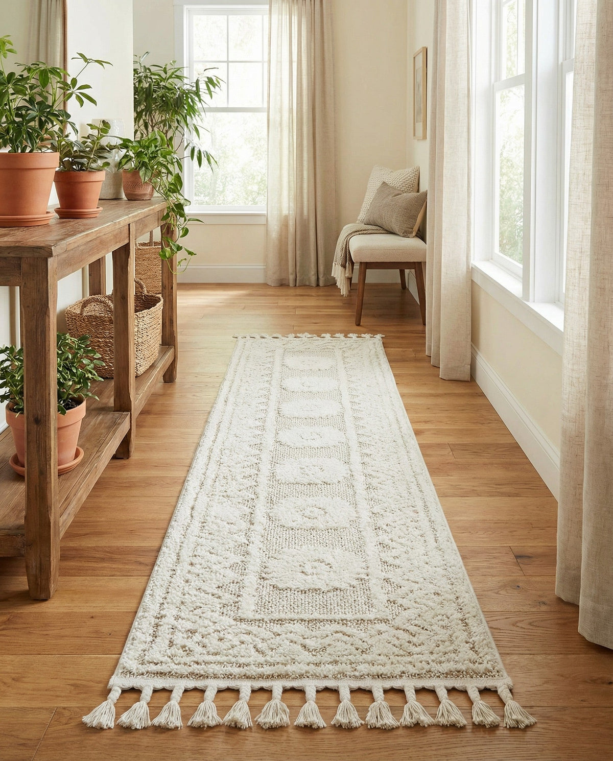 Sahara Chic Collection Area Rug -  Tangier Runner Ivory  lifestyle 182