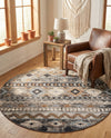 Desert Modern Eco Rug Series Collection Area Rug -  Sonora Round Khaki Gray  lifestyle 48