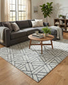 Garden Maze Retreat Collection Area Rug -  Topiarytrail Rectangle White  lifestyle 20