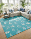 Seaside Haven Rugs Collection Area Rug -  Beachcomber Square Teal  lifestyle 49