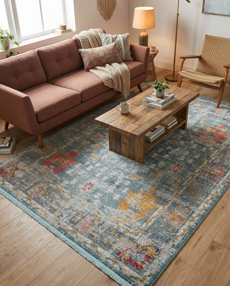 Arcadia Rugs Collection Area Rug -  Olympus Rectangle Blue  lifestyle 6