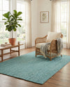 Woven Seaside Jute Collection Area Rug - Savannah (Turquoise) Rectangle Turquoise  lifestyle 14