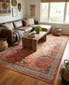 Seville Stripes Collection Area Rug -  Malaga (Brick Red) Rectangle Brick Red  lifestyle 22