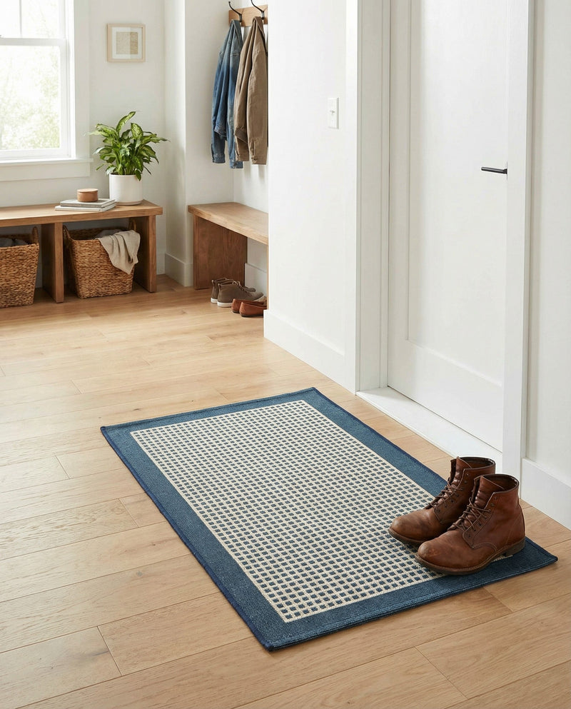 Terrace Fringe Collection Area Rug - Oceanside Rectangle Navy Blue  lifestyle 73