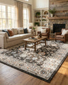 Savannah Elegance Collection Area Rug - Augusta (Fume Gray) Rectangle Fume Gray  lifestyle 5