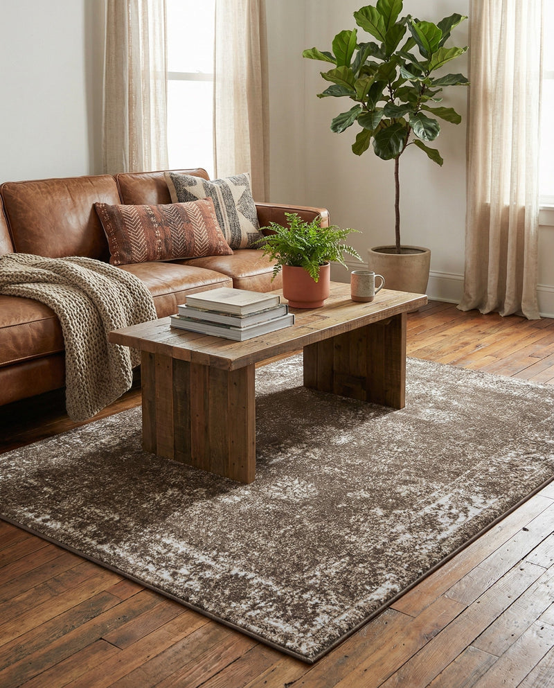 Riviera Elegance Collection Area Rug - Antibes (Brown) Rectangle Brown  lifestyle 20