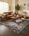 Casablanca Tapestry Collection Area Rug - Fes Rectangle Powder Blue  lifestyle 46