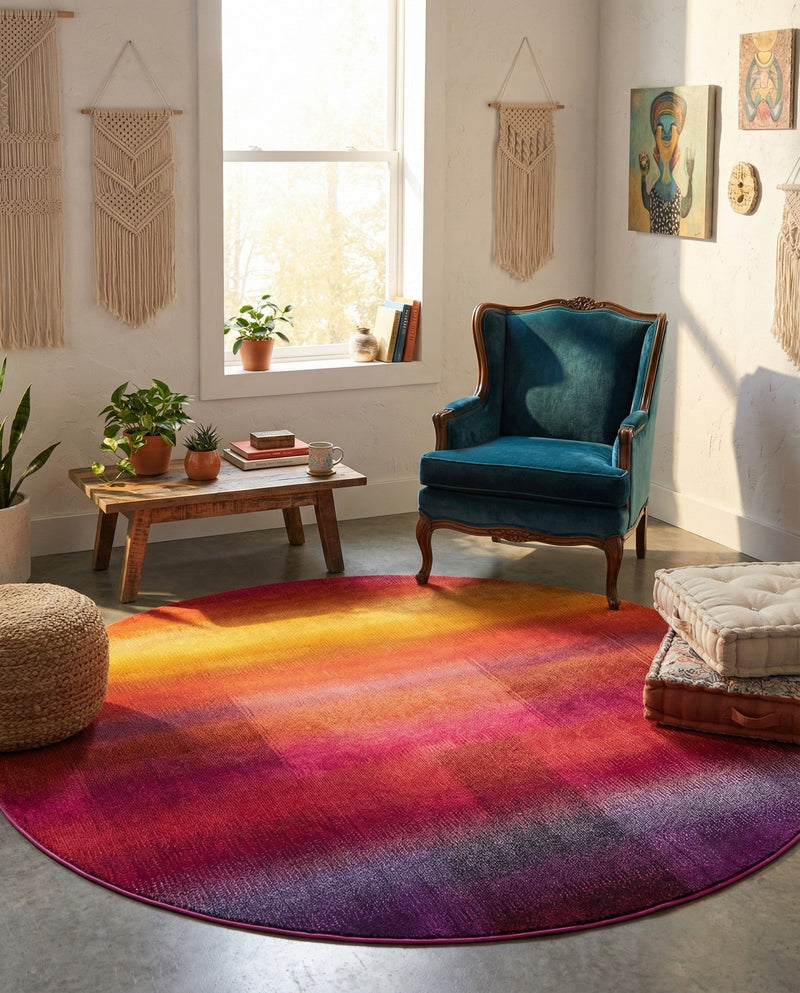 Marrakesh Elegance Collection Area Rug -  Azrou Round Multi  lifestyle 55