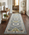 Persian Elegance Collection Area Rug -  Hamedan (Blue) Runner Blue  lifestyle 70