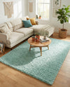 Eternal Plush Oasis Collection Area Rug -  Tranquility (Cyan) Rectangle Cyan  lifestyle 19