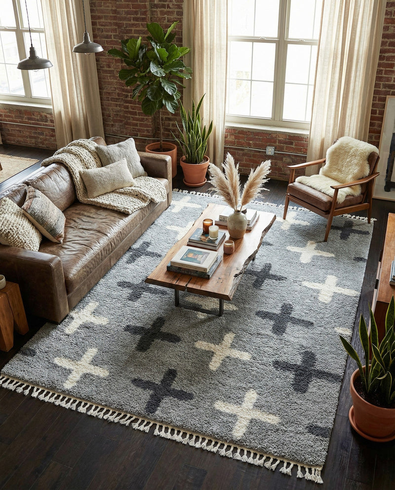 Cozy Cove Shag Collection Area Rug -  Driftwood Rectangle Light Gray  lifestyle 26