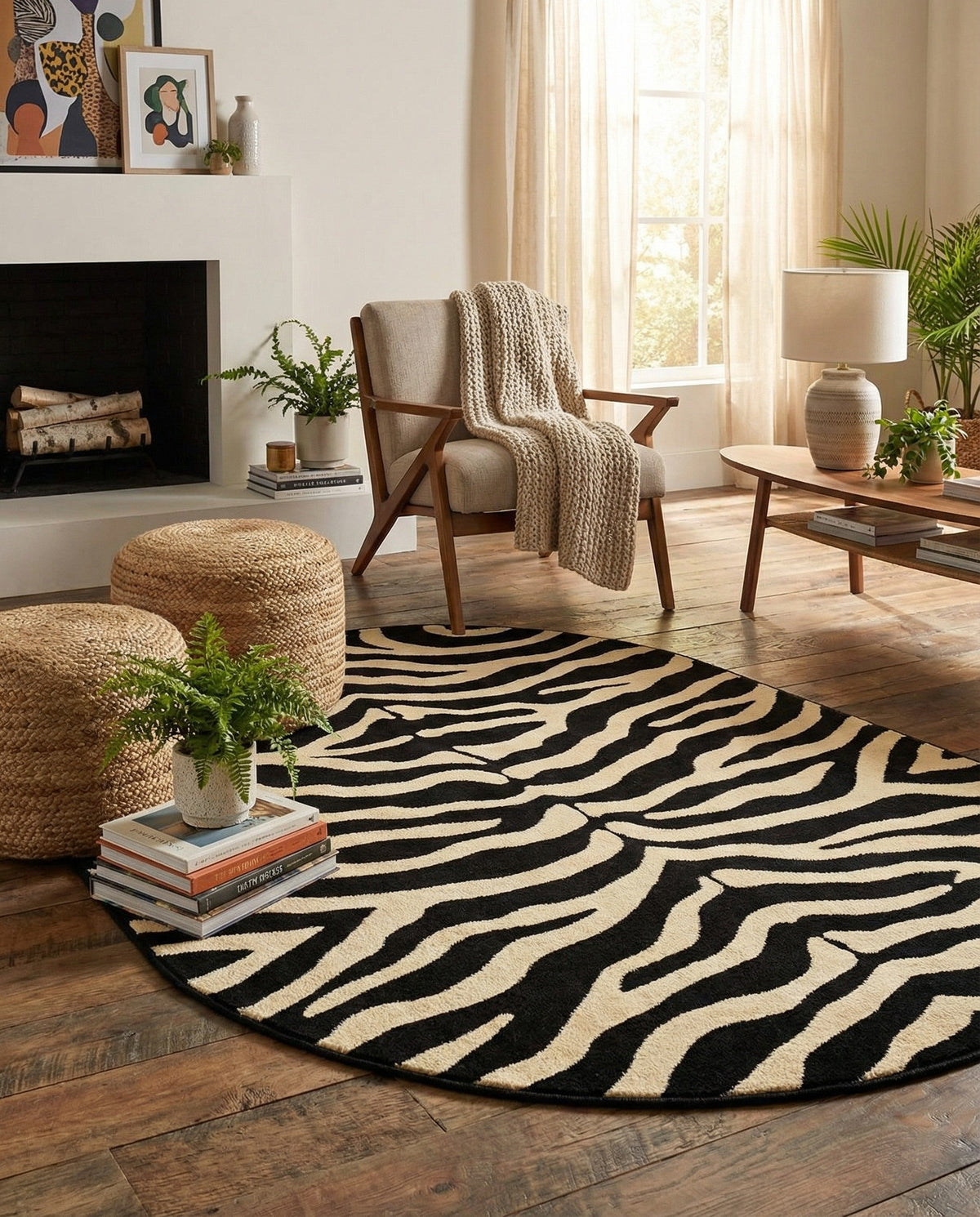 Savannah Sojourn Collection Area Rug -  Kilimanjaro Oval Black  lifestyle 81