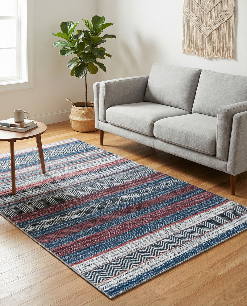 Laguna Sands Collection Area Rug -  Malibu Rectangle Navy Blue  lifestyle 32