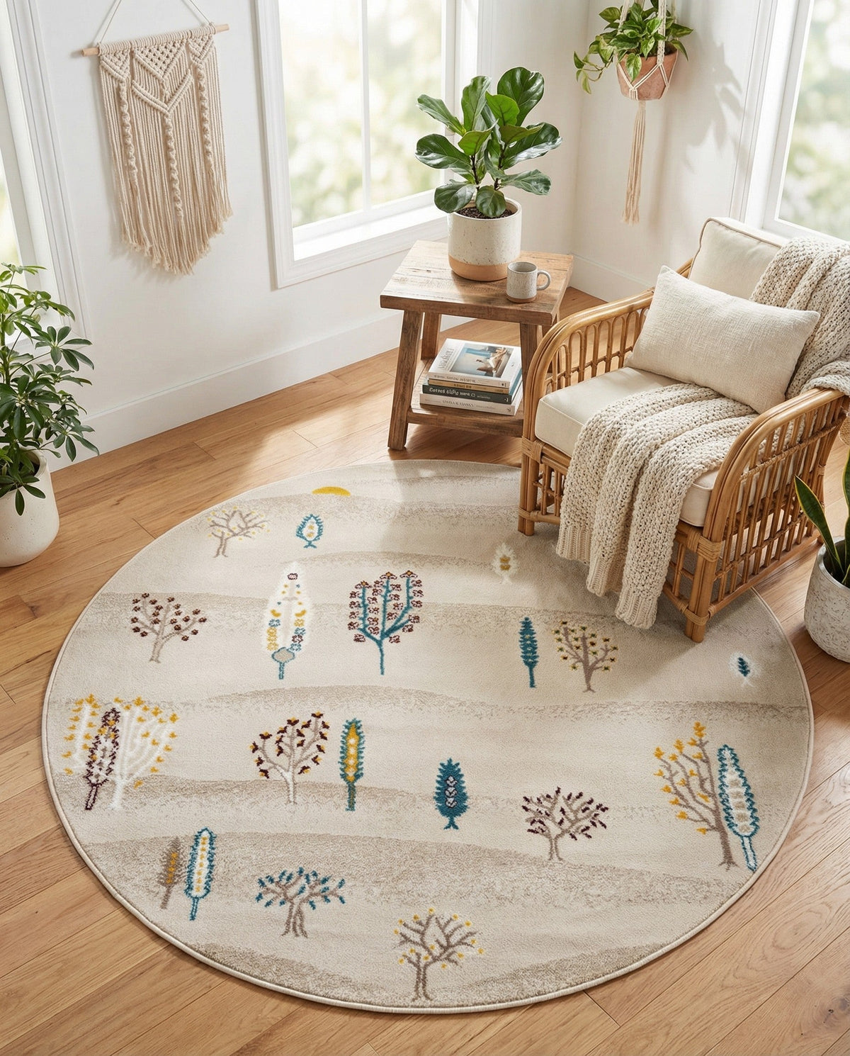 Coastal Haven Collection Area Rug -  Surfside Round Ivory  lifestyle 107