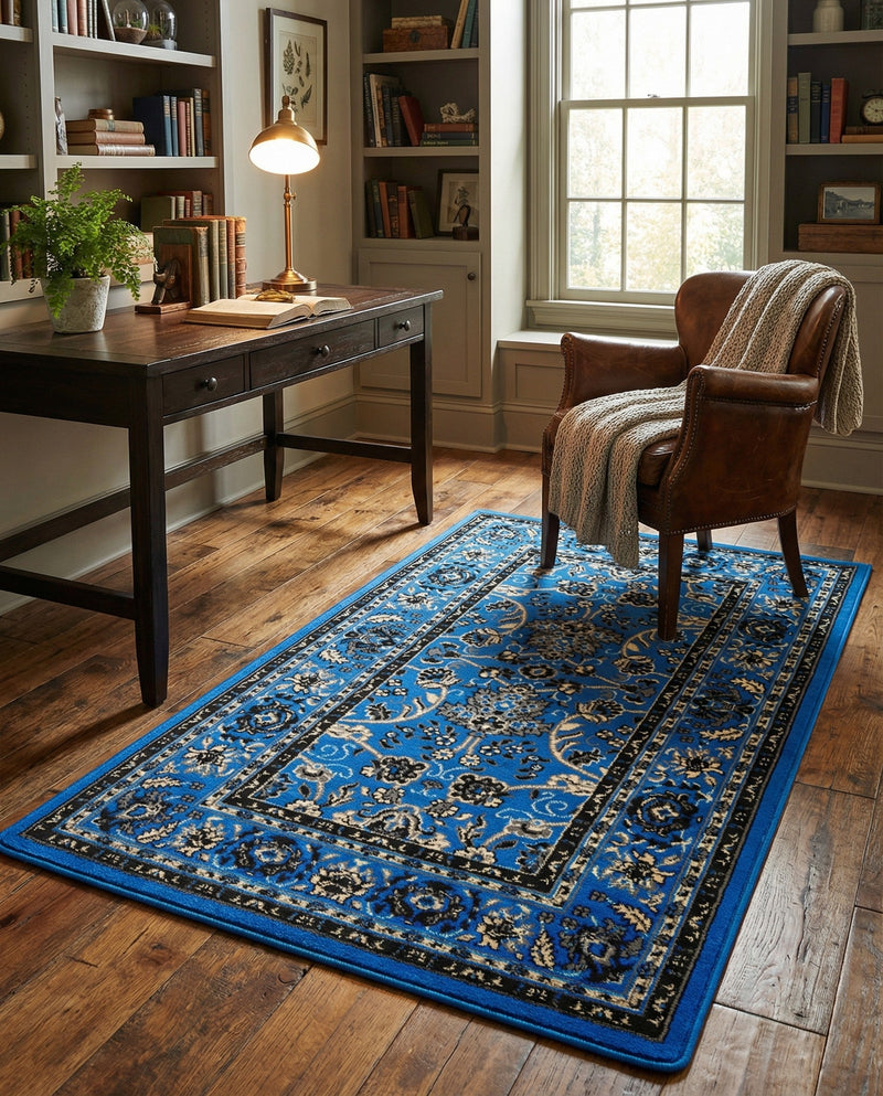 Isfahan Elegance Collection Area Rug - Naghsh-e Jahan (Dark Blue) Rectangle Dark Blue  lifestyle 21