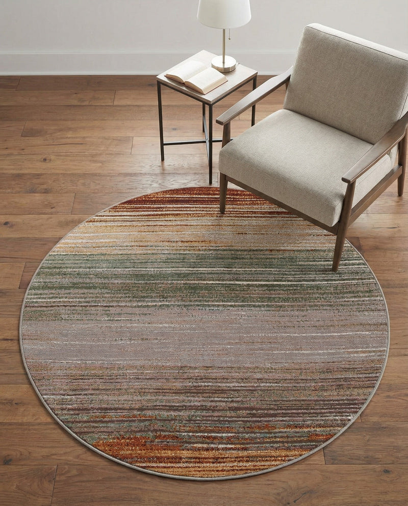 Urban Terrace Collection Area Rug -  Corsica Round Multi  lifestyle 71