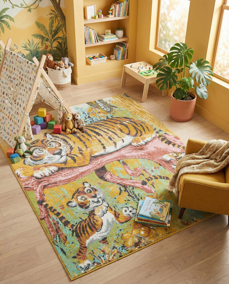 Wonder Tykes Collection Area Rug -  Groove Rectangle Multi  lifestyle 13