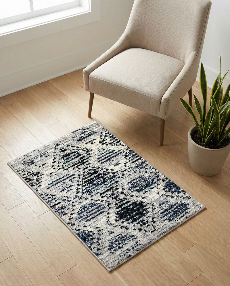 Marrakech Mosaic Collection Area Rug -  Atlas Rectangle Blue Gray  lifestyle 12