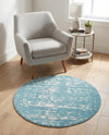 Brighton Stripes Collection Area Rug - Sussex (Light Blue) Round Light Blue  lifestyle 57