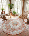 Coastal Haven Collection Area Rug - Seabreeze (Red) Oval Red  lifestyle 76