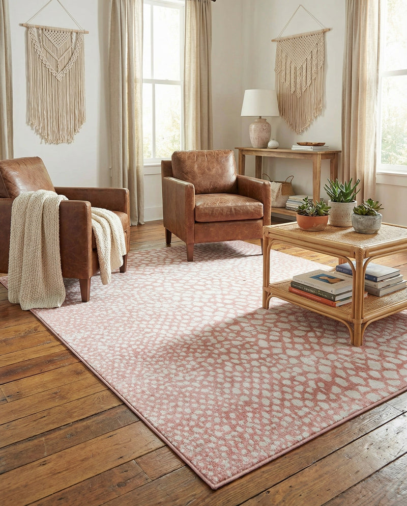 Aegean Elegance Washables Collection Area Rug -  Mykonos Rectangle Rose Pink  lifestyle 74
